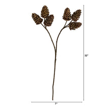 Load image into Gallery viewer, 32&quot; Pinecone Artificial Spray (Set of 6)
