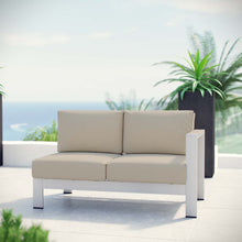 Load image into Gallery viewer, Shore Right-Arm Corner Sectional Outdoor Patio Aluminum Loveseat by Modway

