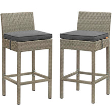 Load image into Gallery viewer, Conduit Outdoor Patio Wicker Rattan Bar Stool Set of 2 by Modway
