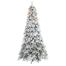 Load image into Gallery viewer, 8&#39; Flocked Vermont Mixed Pine Artificial Christmas Tree with 600 LED Lights
