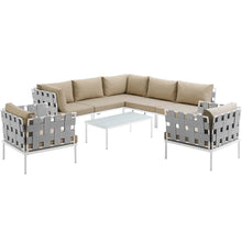 Load image into Gallery viewer, Harmony 8 Piece Outdoor Patio Aluminum Sectional Sofa Set by Modway
