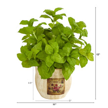 Load image into Gallery viewer, 12&quot; Basil Artificial Plant in Decorative Planter
