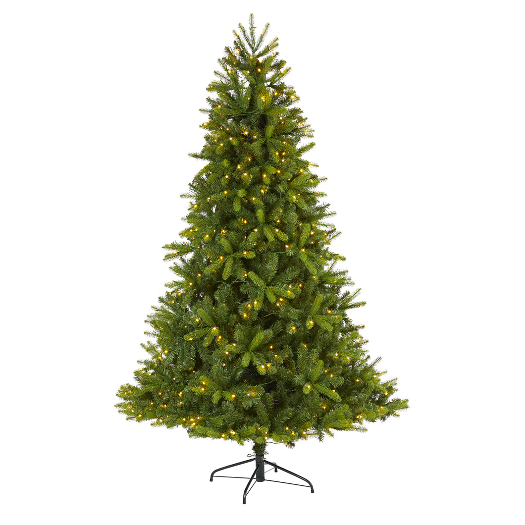 7' New Haven Spruce 'Natural Look' Artificial Christmas Tree with 500 LED Lights
