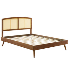 Load image into Gallery viewer, Sierra Cane and Wood King Platform Bed With Splayed Legs by Modway
