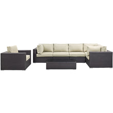 Load image into Gallery viewer, Convene 7 Piece Outdoor Patio Sectional Set by Modway
