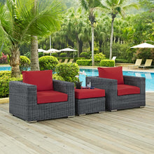 Load image into Gallery viewer, Summon 3 Piece Outdoor Patio Sunbrella¨ Sectional Set by Modway
