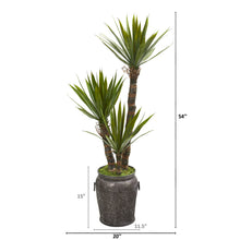 Load image into Gallery viewer, 54&quot; Yucca Artificial Tree in Metal Planter
