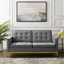 Load image into Gallery viewer, Loft Gold Stainless Steel Leg Performance Velvet Loveseat by Modway
