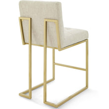 Load image into Gallery viewer, Privy Gold Stainless Steel Upholstered Fabric Counter Stool Set of 2 by Modway
