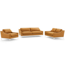 Load image into Gallery viewer, Harness 3 Piece Stainless Steel Base Leather Set by Modway
