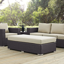 Load image into Gallery viewer, Convene Outdoor Patio Fabric Rectangle Ottoman by Modway
