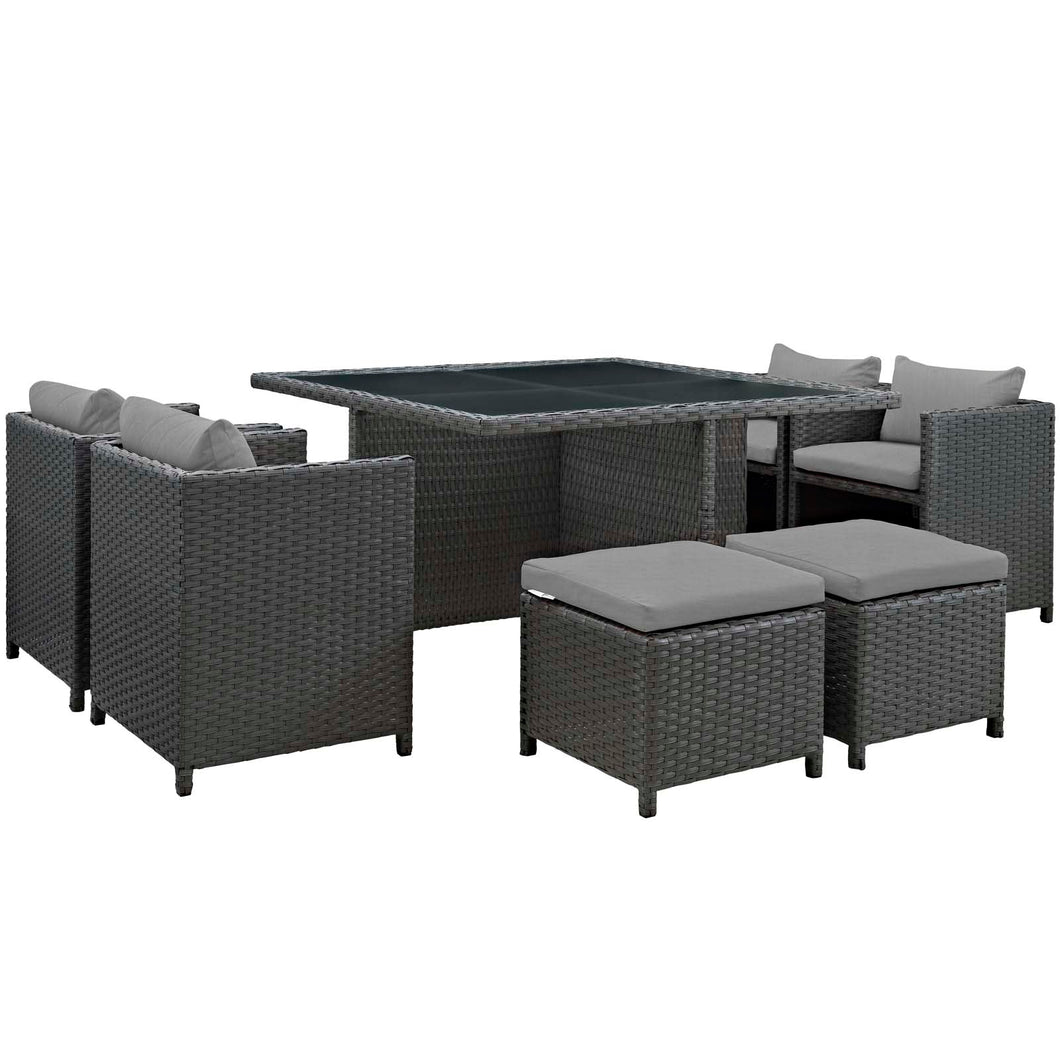 Sojourn 9 Piece Outdoor Patio Sunbrella¨ Dining Set by Modway