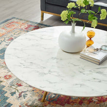 Load image into Gallery viewer, Lippa 48&quot; Round Faux Marble Coffee Table with Tripod Base by Modway
