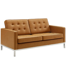 Load image into Gallery viewer, Loft Tufted Vegan Leather Loveseat by Modway

