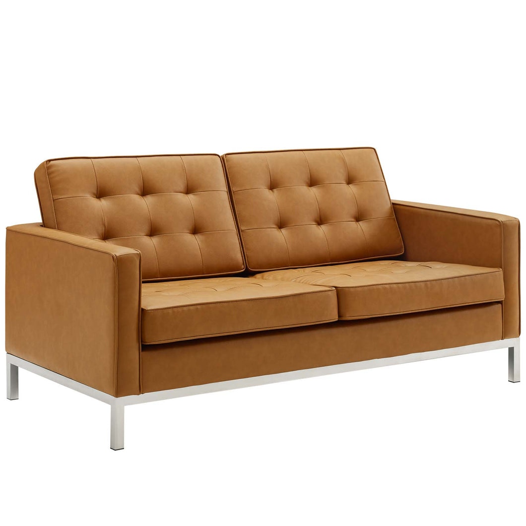 Loft Tufted Vegan Leather Loveseat by Modway