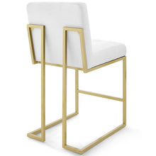 Load image into Gallery viewer, Privy Gold Stainless Steel Upholstered Fabric Counter Stool Set of 2 by Modway
