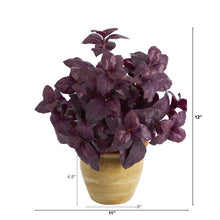 Load image into Gallery viewer, 12&quot; Basil Artificial Plant in Ceramic Planter
