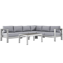 Load image into Gallery viewer, Shore 5 Piece Outdoor Patio Aluminum Sectional Sofa Set by Modway
