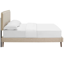 Load image into Gallery viewer, Amaris Fabric Queen Platform Bed with Round Splayed Legs by Modway
