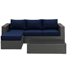 Load image into Gallery viewer, Sojourn 3 Piece Outdoor Patio Sunbrella¨ Sectional Set by Modway
