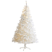 Load image into Gallery viewer, 8&#39; White Artificial Christmas Tree w/ 1500 Bendable Branches and 450 LED Lights
