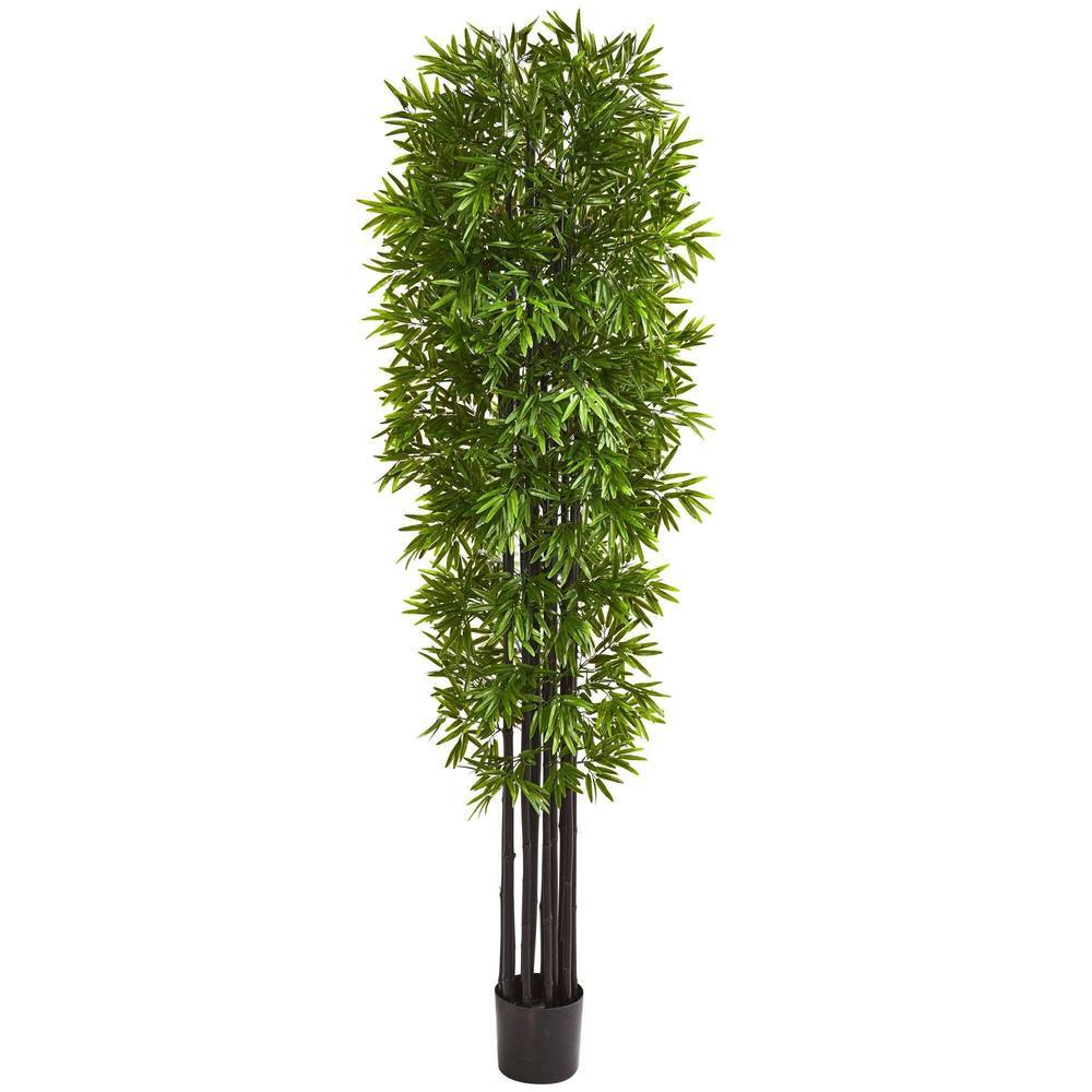 7' Bamboo Artificial Tree with Black Trunks UV Resistant