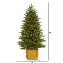 Load image into Gallery viewer, 5&#39; Manchester Fir Artificial Christmas Tree in Decorative Planter

