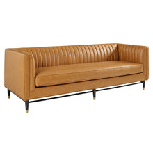 Load image into Gallery viewer, Devote Channel Tufted Vegan Leather Sofa by Modway

