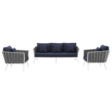 Load image into Gallery viewer, Stance 3 Piece Outdoor Patio Aluminum Sectional Sofa Set by Modway
