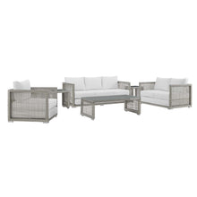 Load image into Gallery viewer, Aura 6 Piece Outdoor Patio Wicker Rattan Set by Modway

