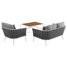 Load image into Gallery viewer, Stance 3 Piece Outdoor Patio Aluminum Sectional Sofa Set by Modway
