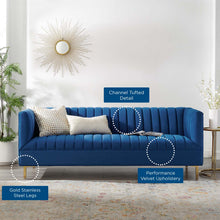 Load image into Gallery viewer, Shift Channel Tufted Performance Velvet Sofa by Modway
