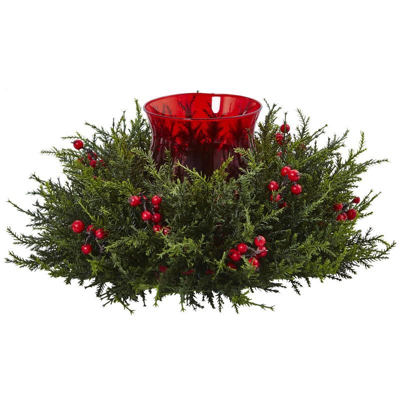Cedar Berry Candelabrum 4892 By Nearly Natural