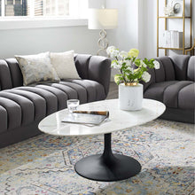 Load image into Gallery viewer, Lippa 48&quot; Oval Faux Marble Coffee Table by Modway
