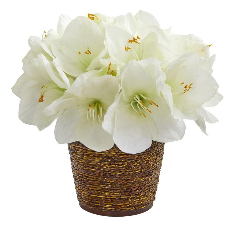 Amaryllis Artificial Arrangement in Basket