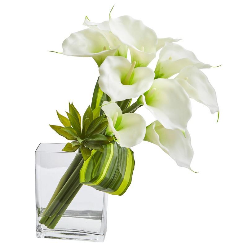 20'' Calla Lily & Succulent Bouquet Artificial Arrangement