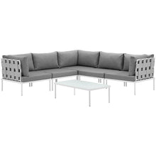 Load image into Gallery viewer, Harmony 6 Piece Outdoor Patio Aluminum Sectional Sofa Set by Modway
