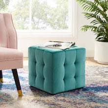 Load image into Gallery viewer, Contour Tufted Cube Performance Velvet Ottoman by Modway
