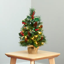 Load image into Gallery viewer, 18&#39; Mixed Pine Artificial Christmas Tree w/ Holly Berries, Pinecones

