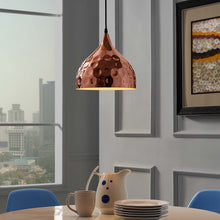 Load image into Gallery viewer, Dimple 11" Bell-Shaped Rose Gold Pendant Light by Modway
