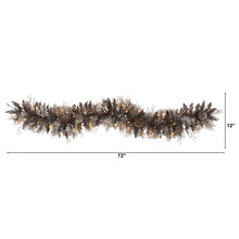 Load image into Gallery viewer, 6&#39; Flocked Artificial Christmas Garland with 50 White Warm LED and Pine Cones
