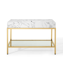 Load image into Gallery viewer, Kingsley 50&quot; Gold Stainless Steel Bathroom Vanity by Modway
