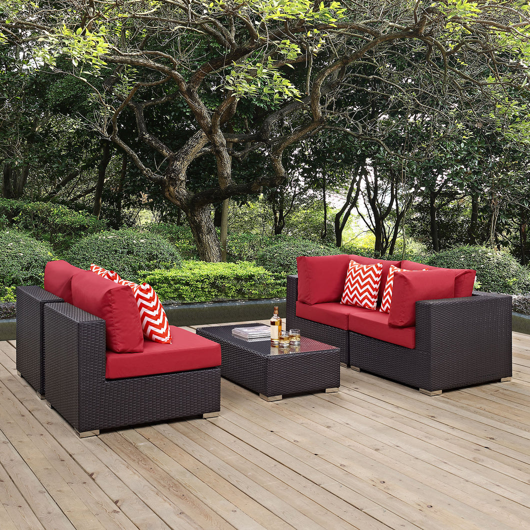 Convene 5 Piece Outdoor Patio Sectional Set by Modway