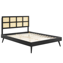 Load image into Gallery viewer, Sidney Cane and Wood Queen Platform Bed With Splayed Legs by Modway
