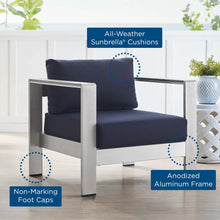 Load image into Gallery viewer, Shore Sunbrella¨ Fabric Aluminum Outdoor Patio Armchair by Modway
