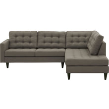 Load image into Gallery viewer, Empress 2 Piece Upholstered Fabric Right Facing Bumper Sectional by Modway
