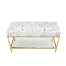 Load image into Gallery viewer, Kingsley 60&quot; Gold Stainless Steel Bathroom Vanity by Modway
