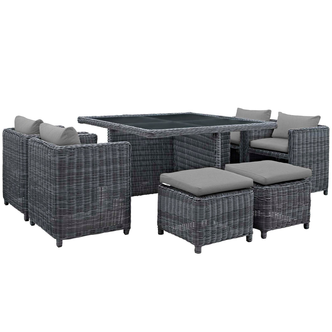 Summon 9 Piece Outdoor Patio Sunbrella¨ Dining Set by Modway