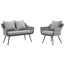 Load image into Gallery viewer, Endeavor 2 Piece Outdoor Patio Wicker Rattan Loveseat and Armchair Set by Modway
