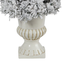 Load image into Gallery viewer, 28&#39; Flocked Artificial Christmas Tree with 30 Clear LED Lights in White Urn

